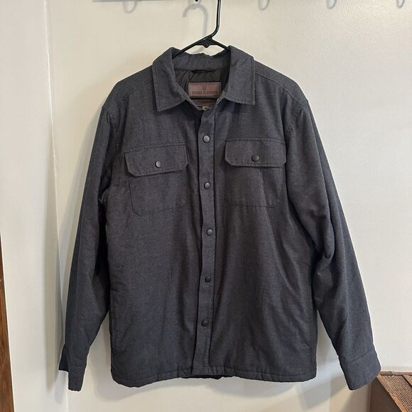 Jackets & Blazers - Rugged Elements Jacket Mens M Heather Gray Quilt Lined Utility‎ Flannel Shacket